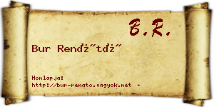 Bur Renátó névjegykártya